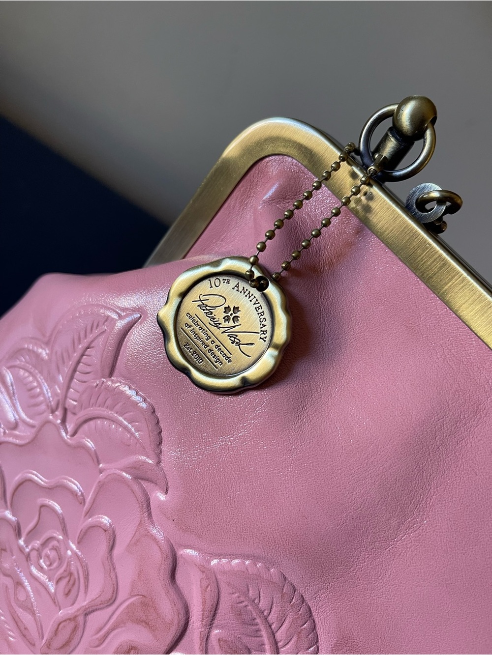 Patricia Nash Pink Embossed Leather Frame Crossbody Bag - Picture 4 of 9